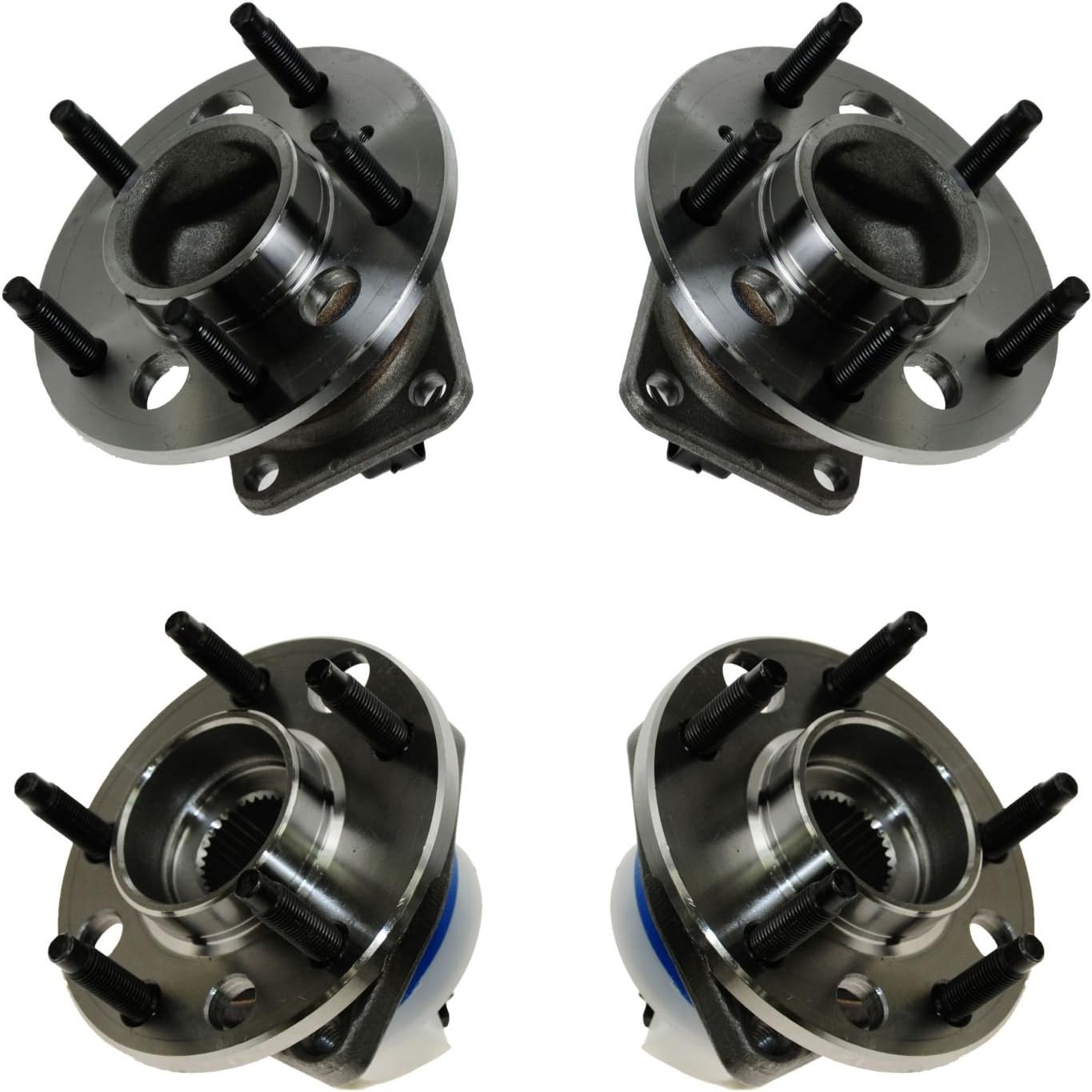 TRQ 2 Piece Front Rear Wheel Bearing & Hub Assembly Set Compatible with 2000-2005 Buick Lesabre 2006-2011 Lucerne 1997-2005 Park Avenue 1997-1999 Riviera Cadillac DeVille DTS 1998-2004 Seville 1997-2
