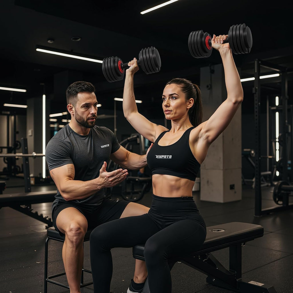 25/55 lbs Pair Adjustable Dumbbell, Fast Adjust Dumbbell Weight for Exercises Pair Dumbbells for Men and Women in Home Gym Workout Equipment