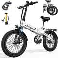 20' Foldable Electric Bike for Adults, Fat Tire Folding Ebike with Aluminum Alloy Frame, 720W Peak Motor, 25MPH, 375Wh Removable Battery, 50 Miles, 5-Level Pedal Assist, Commuter Electric Bicycle