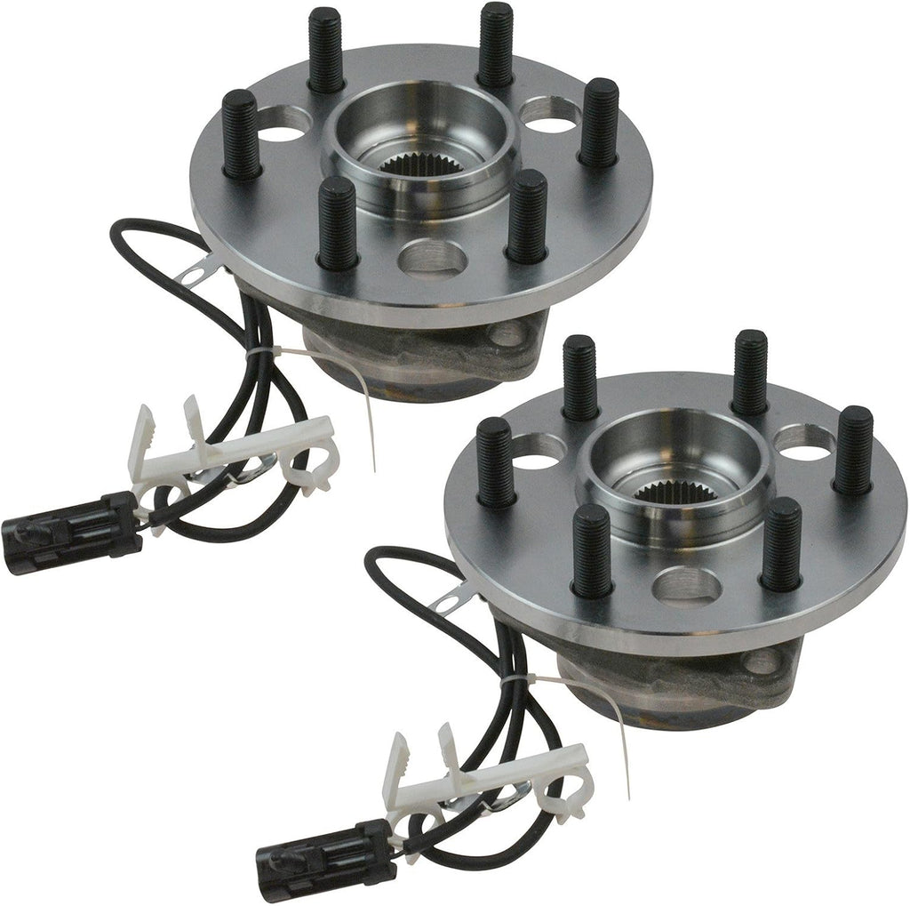TRQ 2 Piece Front Wheel Bearing & Hub Assembly Set 4WD Compatible with 1999-2000 Cadillac Escalade 1995-1999 Chevrolet K1500 K1500 Suburban 1995-1997 K2500 1995 K2500 Suburban 1995-2000 Tahoe GMC 199