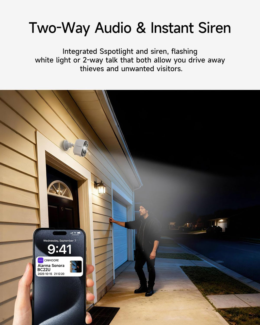 4 Pack 2.5K Security Camera Wireless Outdoor, 2.4G WiFi Battery Powered Outdoor Camera, Magnetic Mount Cameras for Home Security, Color Night Vision, Spotlight, Siren Alarm, 2-Way Talk