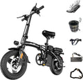 HLOIE Folding Electric Bike for Adults, Peak 750W Motor,23MPH Max Speed Foldable Electric Bicycles,14' Ebike, 48V12AH Battery 35 Miles PAS Range Mini E Bikes for Adults and Teens