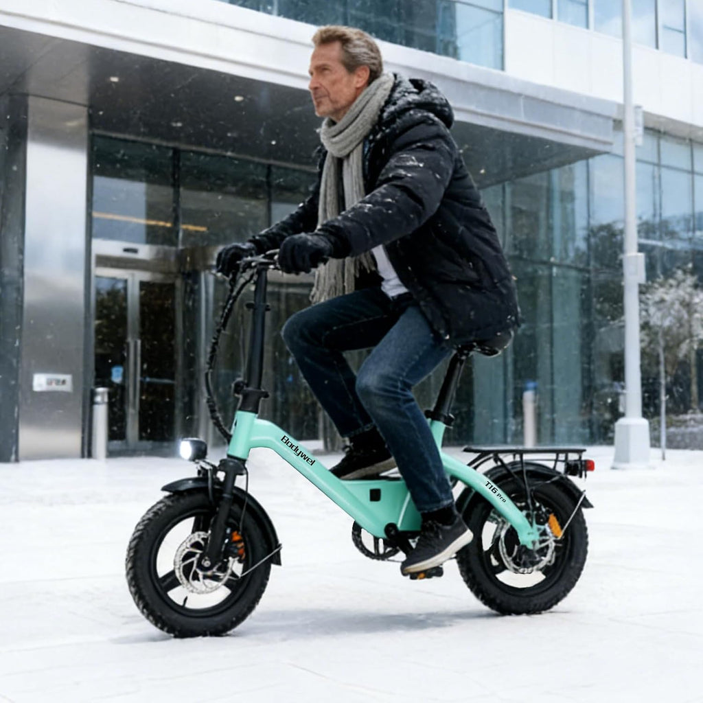 Bodywel Electric Bike for Adults, 14'/16''/20'' Ebike for Commuting, 750W/1500W Peak Motor Electric Bicycles, Foldable EBikes for Adults and Teens
