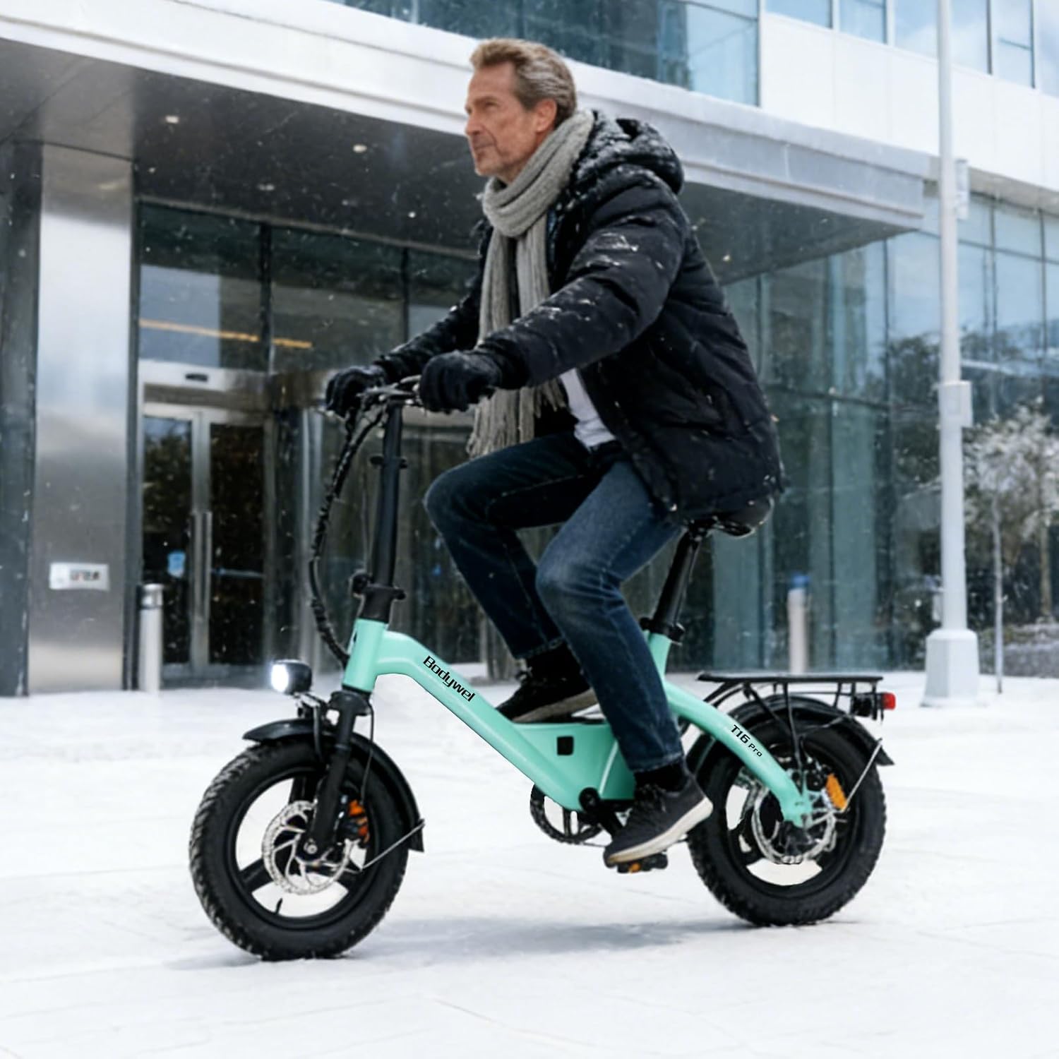 Bodywel Electric Bike for Adults, 14'/16''/20'' Ebike for Commuting, 750W/1500W Peak Motor Electric Bicycles, Foldable EBikes for Adults and Teens