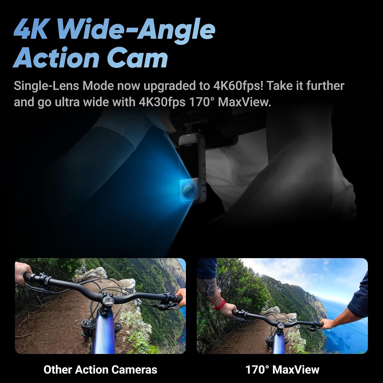 Insta360 X4 Get-Set Bundle - 8K Waterproof 360 Action Camera, 4K Wide-Angle Video, Invisible Selfie Stick Effect, Removable Lens Guards, 135 Min Battery Life, AI Editing, Stabilization