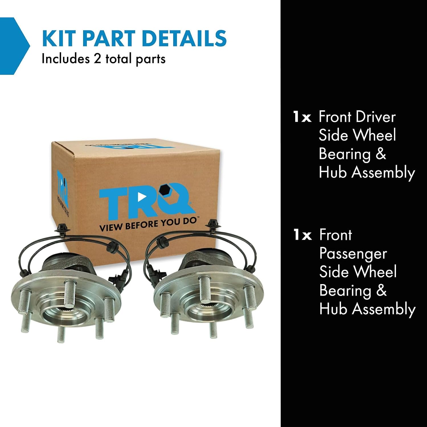 TRQ Front Driver and Passenger Side Wheel Bearing and Hub Assembly Set 2 Piece Compatible with 2011-2013 Infiniti QX56 2014-2021 QX80 2017-2022 Nissan Armada