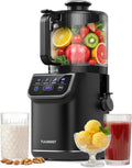 TUUMIIST 3-in-1 Cold Press Juicer Machine, Smart Touch Masticating Juicers for Whole Fruit & Vegetable, 6.5' Wide Chute Slow Juicer for Nut Milk & Sorbet, High Yield, 100oz Large Capacity, Easy Clean