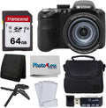 Kodak PIXPRO AZ425 Digital Camera Bundle with 64GB Memory Card + Camera Case (Black) + USB Card Reader + Table Tripod + Accessories (Black)
