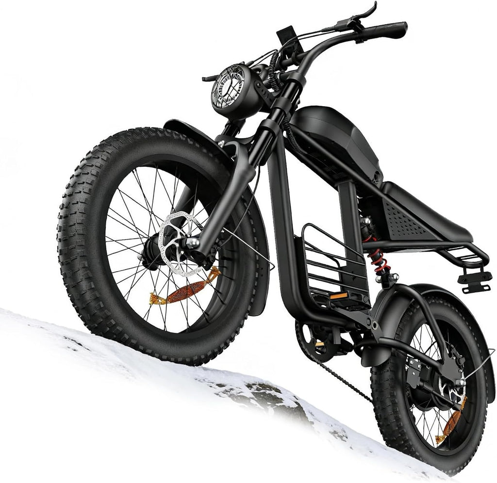 Electric Bike for Adults, 1000W/1500W Dirt Bike, 30MPH/34MPH, 48V 15Ah/48V 18.9Ah E-Bike, 30-47 Miles Electric Motorcycle, 20' Fat Tire Off-Road Bike, All Terrain for Mountains, Snow, Sand, Road