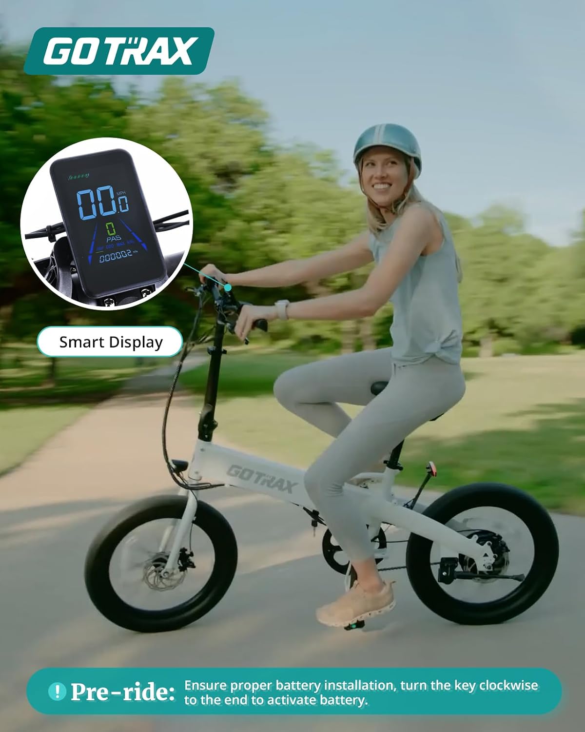 Gotrax 20' Folding Electric Bike with 40Miles (Pedal-assist1) by 48V Battery, 20Mph Power by Peak 500W, Adult Electric Bicycle with 5 Pedal-Assist Levels& LCD Display, Suitable for Commuting