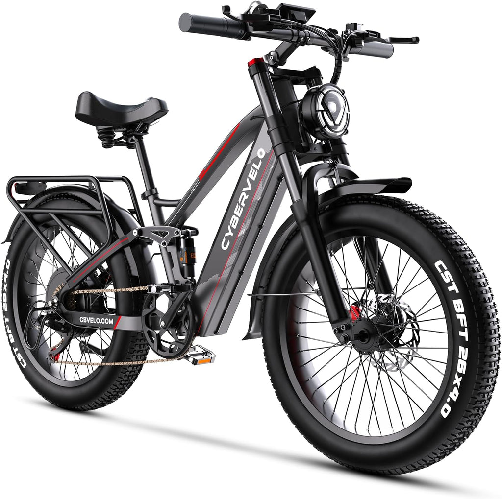 26' Electric Bike for Adult,750w Peak,up 150 Miles 52V 40Ah Battery Ebike,26' x 4.0 Fat Tire Adult Electric Bicycles for All Terrain,Electric Mountain E-Bike,UL Certified Commuter Ebikes, 7-Speed