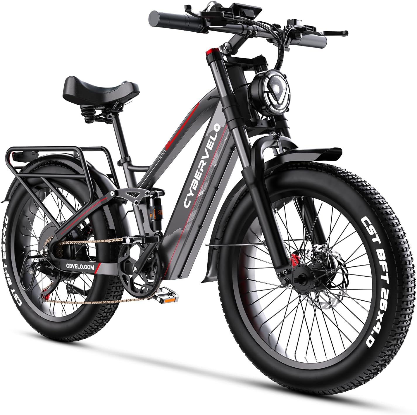 26' Electric Bike for Adult,750w Peak,up 150 Miles 52V 40Ah Battery Ebike,26' x 4.0 Fat Tire Adult Electric Bicycles for All Terrain,Electric Mountain E-Bike,UL Certified Commuter Ebikes, 7-Speed