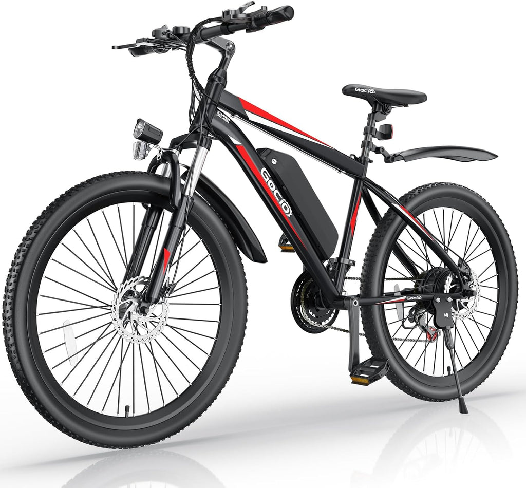 GOCIO 500W Electric Bike 26' Mountain Bicycle Adults Cruise Control Pedal Assist 48V 375Wh Battery 21-Speed E-Bike UL2849