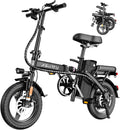 Foldable Electric Bike for Adults and Teens, 750W/1000W Peak Motor Ebike with 48V 10AH Removable Battery, 30-60 Miles PAS Range, 14' Mini E-Bike for Daily Commuting, Electric Bicycle for Riders