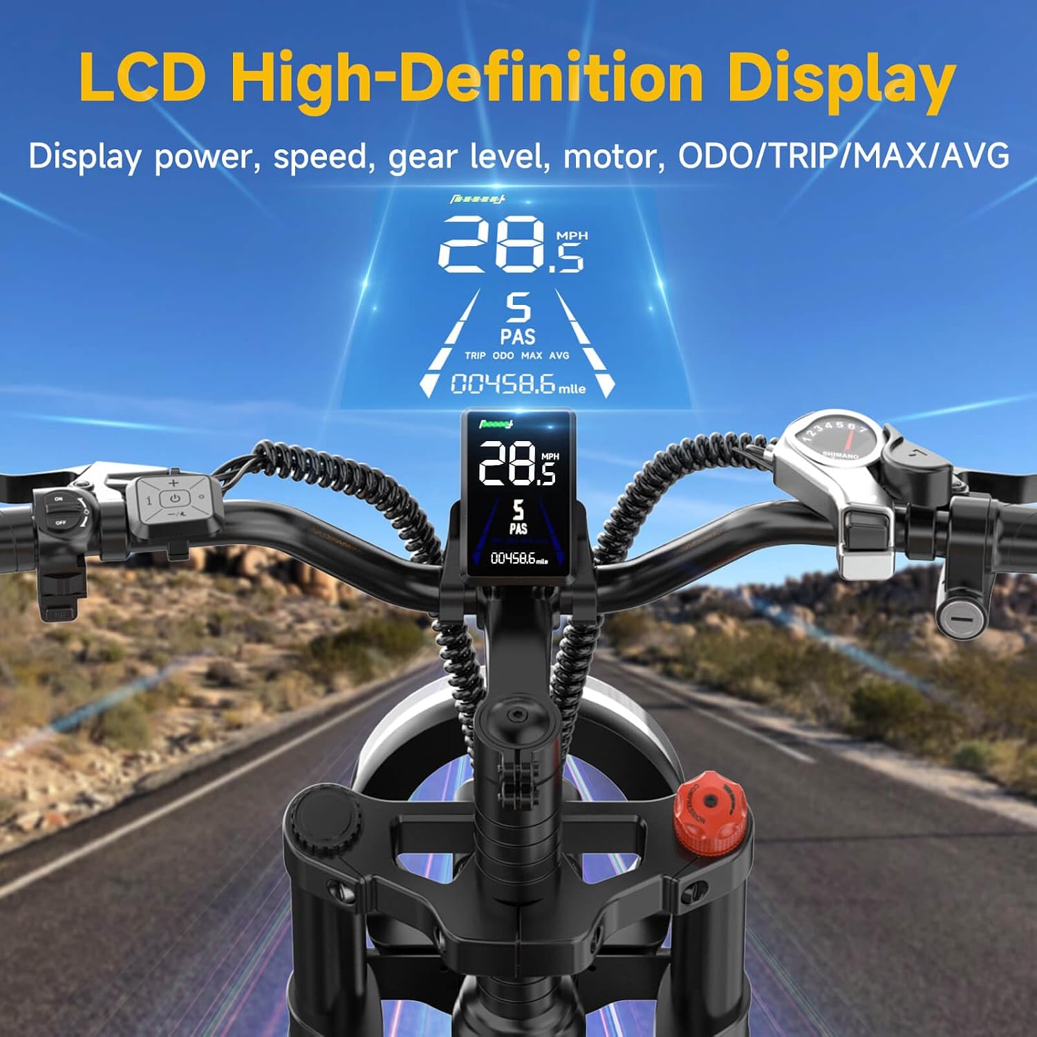 HiKeep Electric Bike for Adults - 16/20 Inch Fat Tire Ebike, 750W/Peak 1500W Motor Ebike, 48V15.6AH Detachable Battery, 4 Riding Modes Electric Dirt Bike