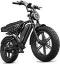 TST Electric Bike for Adults, 1500W Peak Motor Ebike with 48V 15Ah Battery, 60 Miles Range Electric Bicycle, 20' All-Terrain Fat Tire E Bike with Rear Seat 7 Speeds Black