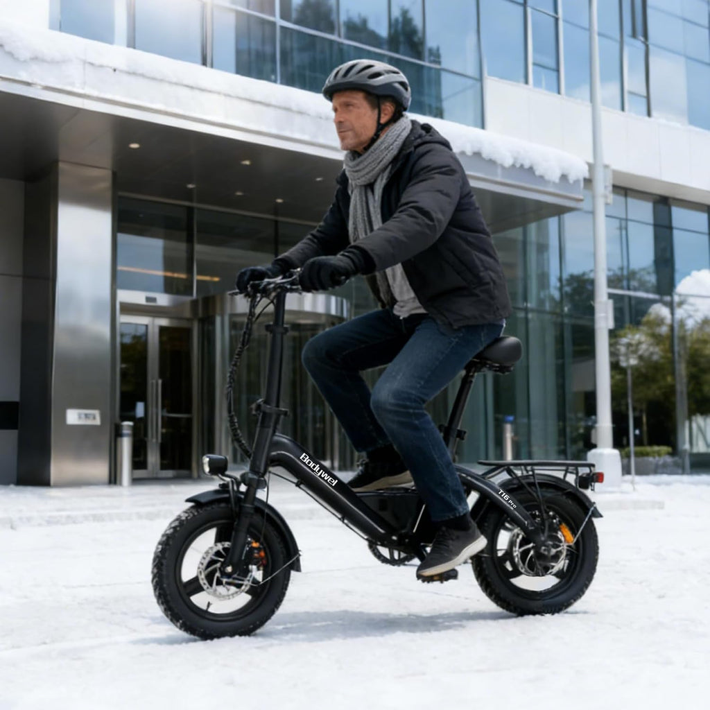 Bodywel Electric Bike for Adults, 14'/16''/20'' Ebike for Commuting, 750W/1500W Peak Motor Electric Bicycles, Foldable EBikes for Adults and Teens