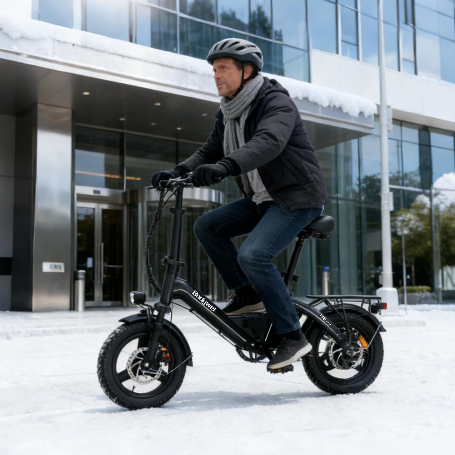 Bodywel Electric Bike for Adults, 14'/16''/20'' Ebike for Commuting, 750W/1500W Peak Motor Electric Bicycles, Foldable EBikes for Adults and Teens