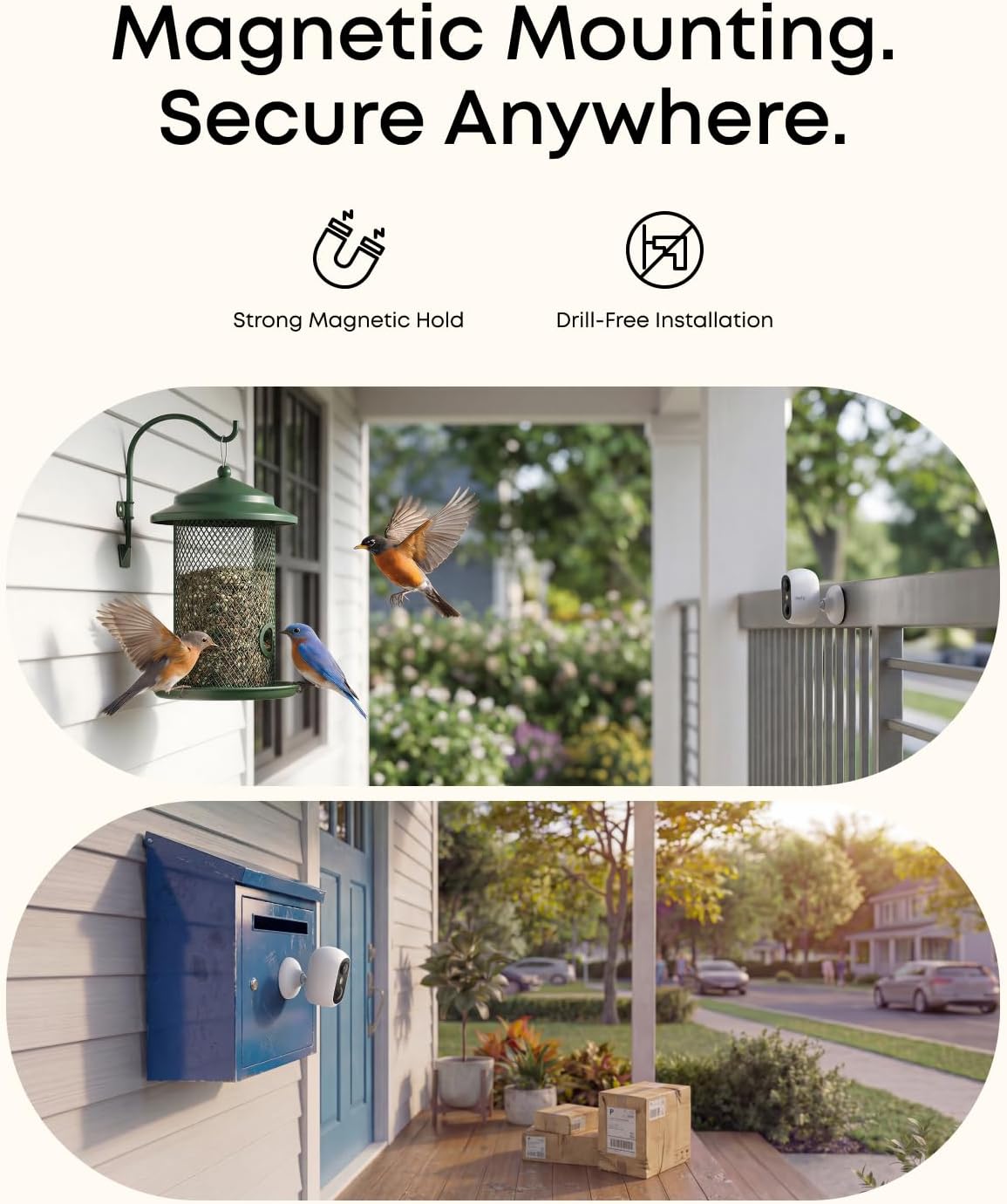 eufy Security eufyCam C35 2-Cam Kit, Wireless Indoor/Outdoor Camera, Magnetic Mount, Color Night Vision, Local Storage, No Monthly Fee, IP67, Facial Recognition, Solar Panel Compatible, Build-in 8GB