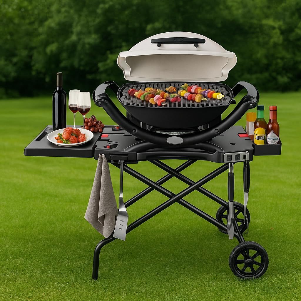 Outdoor Grill Stand for Weber Q1200, Q1000, Q2200, Q2400, Portable Grill Cart for Blackstone 17'& 22' Table Top Griddles, for Weber Grill,Griddle Stand for Blackstone,for Travel and Camping