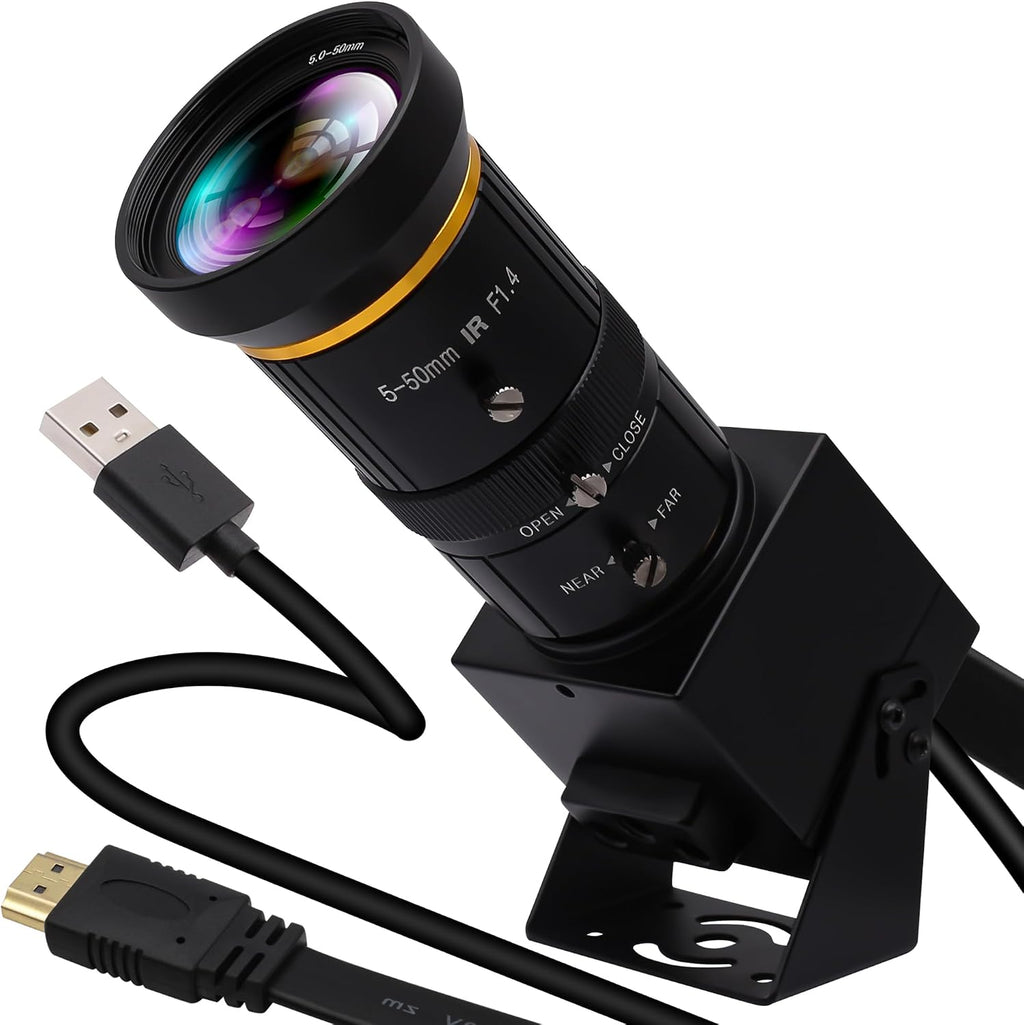 HDMI USB Webcam 4K Camera Simultaneous Output Video Conference 10X Optical Zoom Lens Close up Computer Web Cam for Webcast Industrial Inspection Education Training Camera