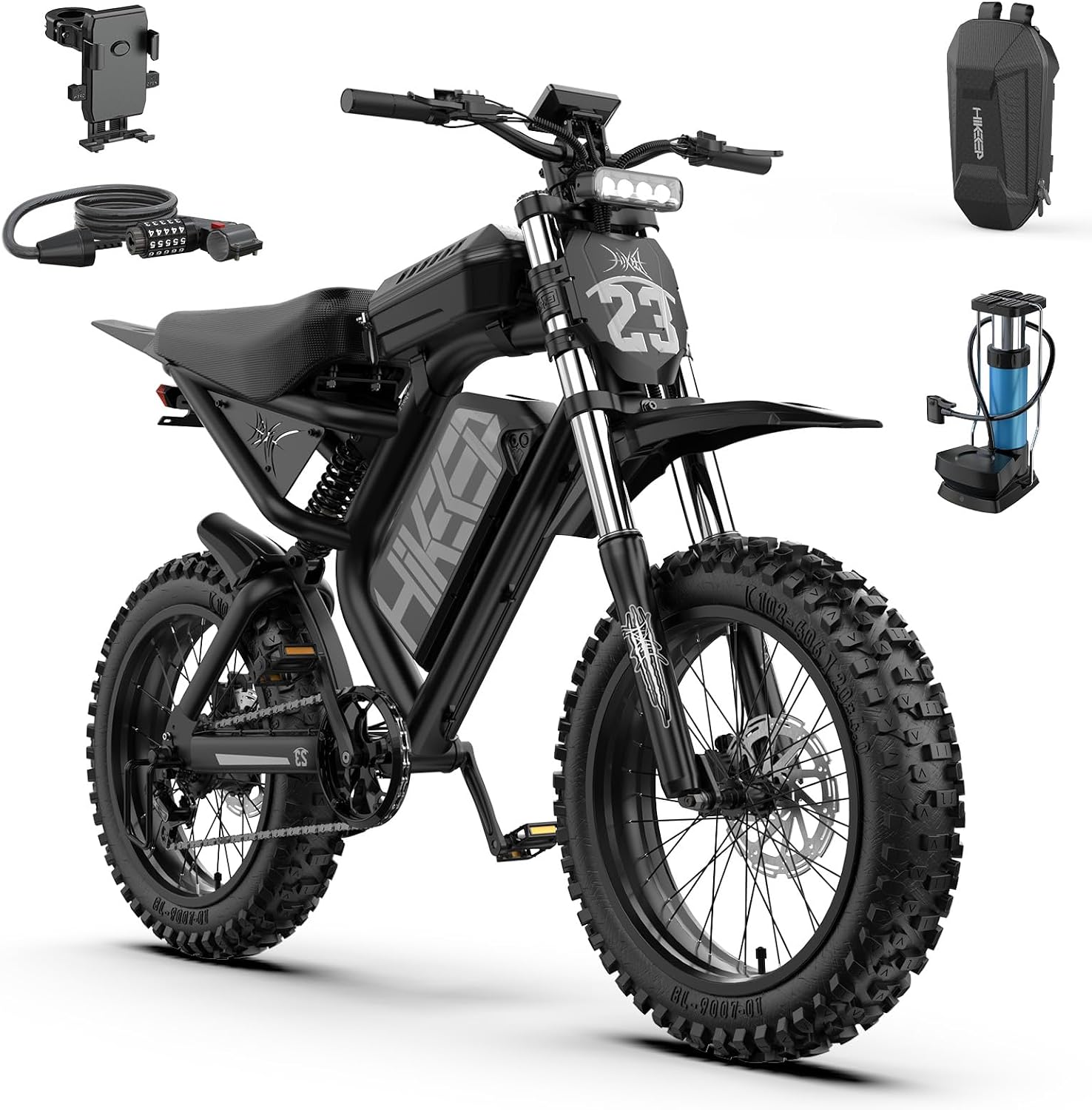 HiKeep Electric Bike for Adults - 16/20 Inch Fat Tire Ebike, 750W/Peak 1500W Motor Ebike, 48V15.6AH Detachable Battery, 4 Riding Modes Electric Dirt Bike