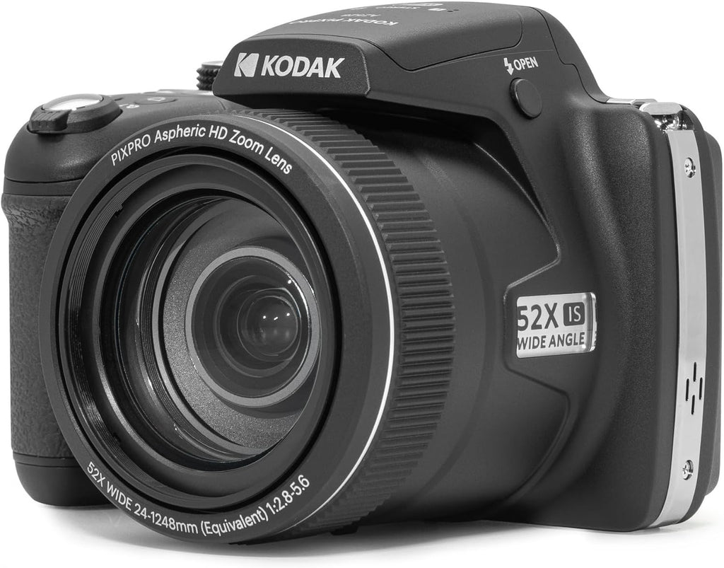 Kodak PIXPRO AZ528 16MP Astro Zoom Digital Camera with 52x Zoom and 3-Inch LCD Display (Black) Bundle with 64GB Memory Card, and Camera Case with Accessories (3 Items)