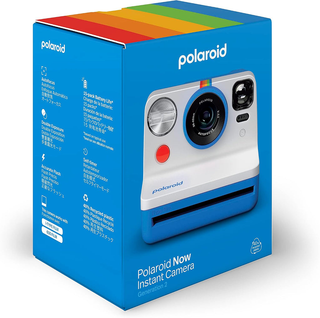 Polaroid Now 2nd Generation I-Type Instant Film Camera - Blue (9073)