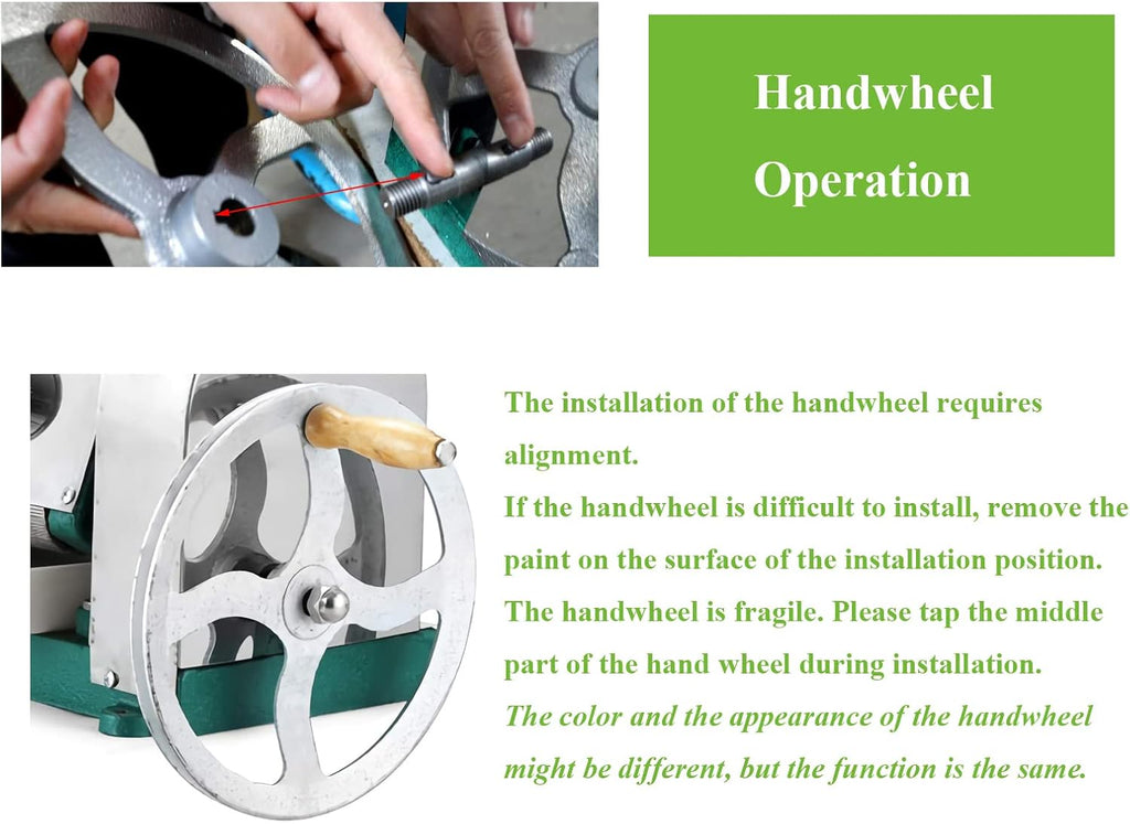 Manual Sugar Cane Press Juicer Machine, 3 Rolls Stainless Steel Sugarcane Crusher Grinder, W/2 Peeling Knives and Wooden Handle, for Sugarcane Ginger Sweet Sorghum