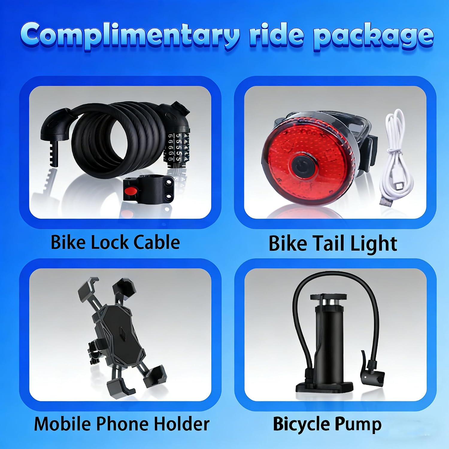 VARUN Electric Bike - 500W Peak Motor, 24/26' All-Terrain E-Bike, Up to 40 Miles & 20 MPH, Removable Battery, 7-Speed, Front Suspension, Dual Disc Brakes, with Free Accessory Pack