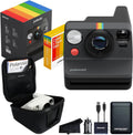 Polaroid Now 3rd Generation i-Type Instant Film Camera with 16 Color Film Photos, Black, with Signature Series Power Bundle
