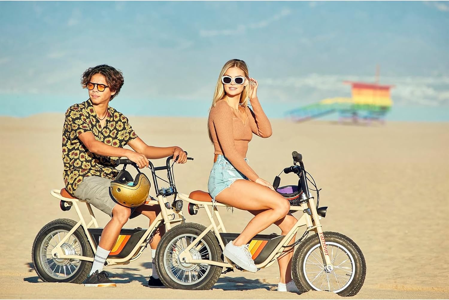 Razor Rambler 16 Electric Retro Mini Bike Ride for Teens Ages 18+, 220 lb Max Weight, Tan – 350W Motor, Up to 15.6 Mph, 45-Min Run Time, Twist-Grip Throttle, Spoked Wheels w/ 16' Pneumatic Tires
