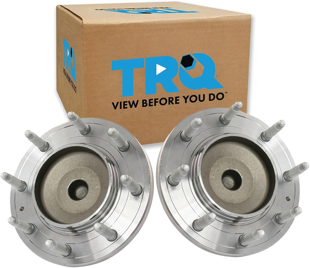 TRQ 2 Piece Front Wheel Bearing & Hub Assembly Set with ABS Sensor Compatible with 2011-2019 Chevrolet Silverado 2500 HD Silverado 3500 HD GMC Sierra 2500 HD Sierra 3500 HD