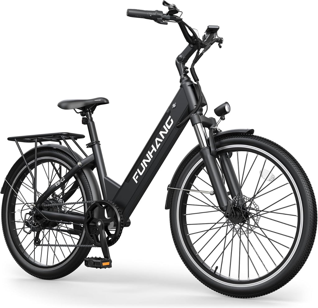 Funhang Electric Bike for Adults, 1000W Peak Ebike, 50Miles 20MPH Step Thru Electric Bicycle, 26' Commuter E Bikes with 48V Built-in Removable Battery, Adjustable Stem, 7-Speed, UL 2849 Certified
