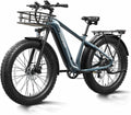 PUCKIPUPPY Electric Bike for Adults 960W, 26' Fat Tire 80Miles Range Electric Mountain Bike, 48V 15AH Removable Battery Ebike, 28MPH 7 Speed Aluminum Frame E Bike with Rear Storage Shelf