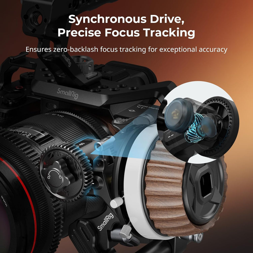 SmallRig F60 Modular Follow Focus with A/B Stops, Allows Wide-Range (0.6kgf-1.8kgf) Stepless Damping Adjustment, with 15mm Rod Clamp and Snap-on Gear Ring Belt for DLSRs and Mirrorless Camera