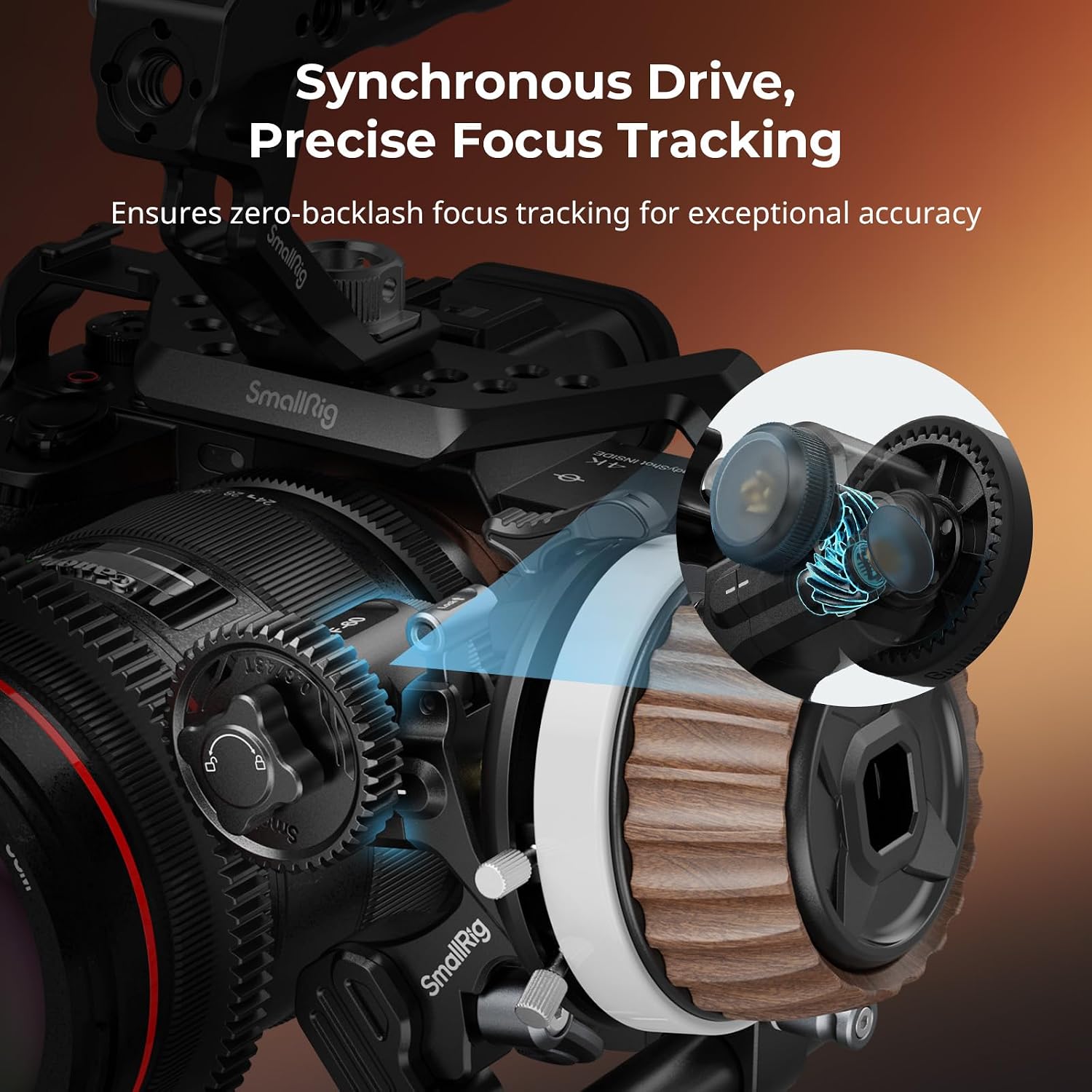 SmallRig F60 Modular Follow Focus with A/B Stops, Allows Wide-Range (0.6kgf-1.8kgf) Stepless Damping Adjustment, with 15mm Rod Clamp and Snap-on Gear Ring Belt for DLSRs and Mirrorless Camera