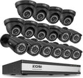 ZOSI 16CH 3K Lite Security Camera System Indoor Outdoor, AI Human Vehicle Detection, Night Vision, H.265+ 16 Channel CCTV DVR with 16pcs 1080p Weatherproof Surveillance Wired Cameras (No Hard Drive)