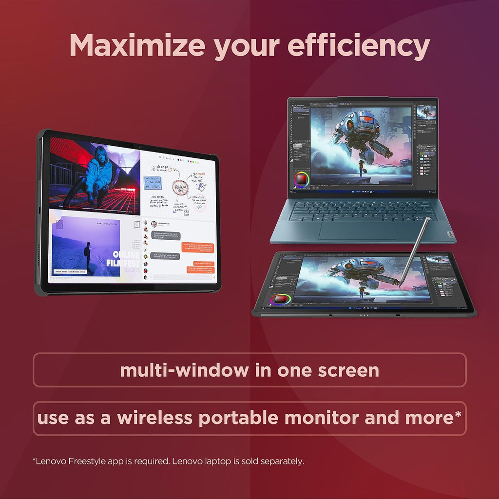 Lenovo Tab P12-2024 - Expansive Touchscreen Tablet - 12.7' 3K Display - 13MP Camera - 8GB Memory - 128GB UFS Storage - Android 13 - Dolby Atmos - Quad JBL Speakers - Pen and Folio Case Included