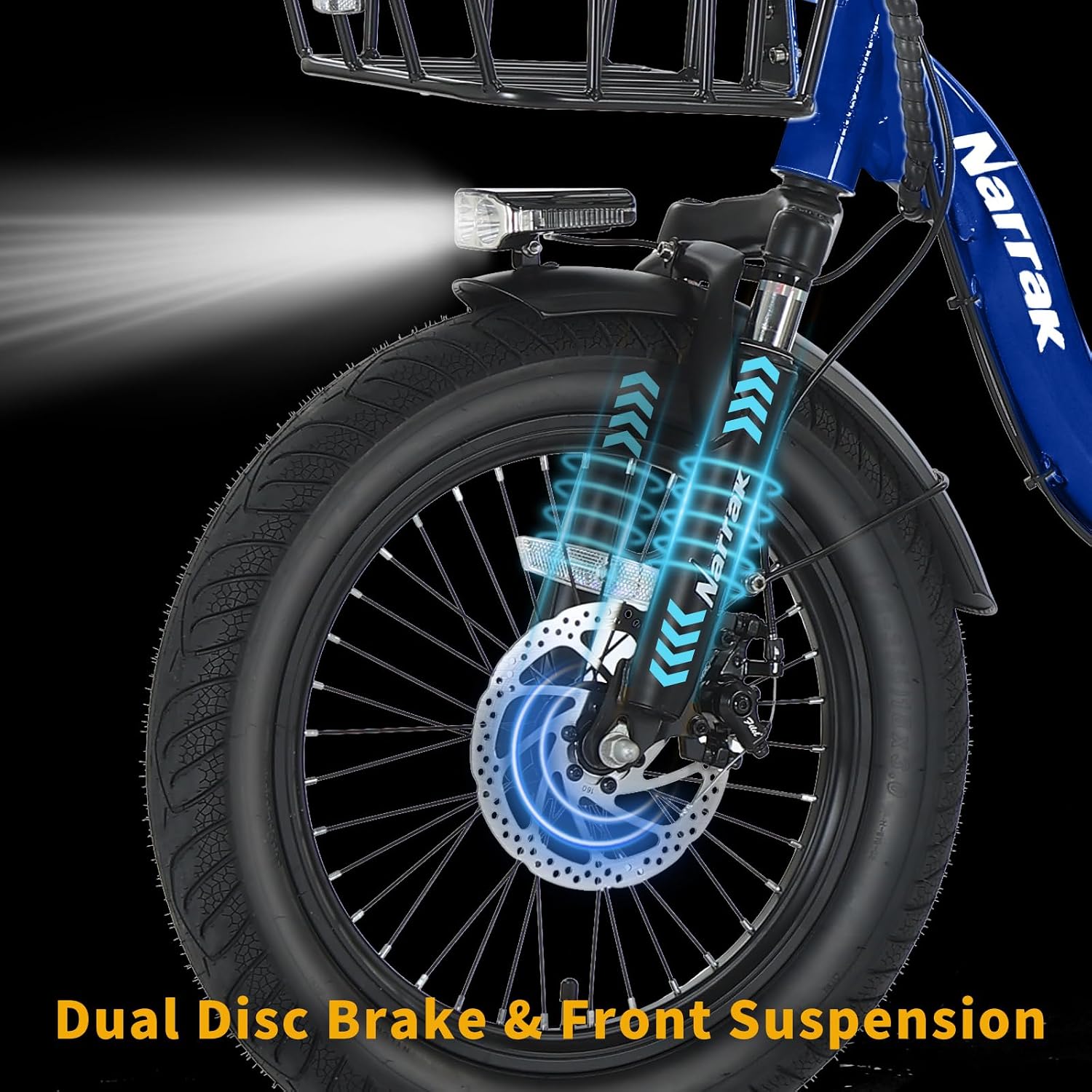 NARRAK Electric Tricycle for Adults,Fat Tire Folding Electric Trike,3 Wheels Electric Bicycle Bikes, Peak 700W/1100W Step-Thru Etrike with Removable Battery and Large Basket