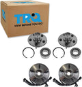 TRQ 2 Piece Front Rear Wheel Bearing & Hub Assembly Set Compatible with 2006-2010 Ford Explorer 2007-2010 Explorer Sport Trac Mercury Mountaineer