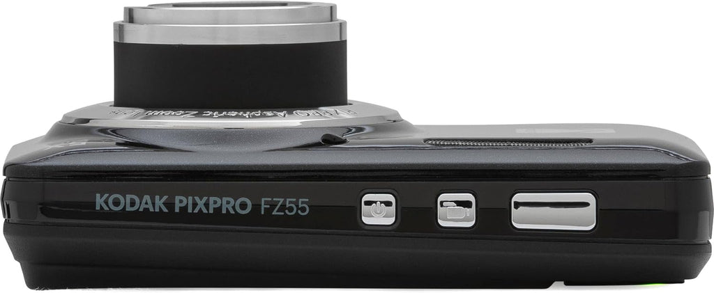 Kodak PIXPRO FZ55 Black 16MP Digital Camera 5X Optical Zoom 28mm Wide Angle 1080P Full HD Video 2.7' LCD Camera + 64GB Card and Reader + Case + Memory Wallet + Tripod + Cleaning Bundle