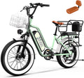bluebiko 2 Seater Electric Bike, 48V 20AH(𝟗𝟔𝟎𝐖𝐇) Large Removable Battery, 𝟏𝟑𝟎𝟎𝐖 Peak Motor, 20'x 4.0' Fat Tire Ebike for Adults, 80+Miles, City Couple E Bike for All Terrain