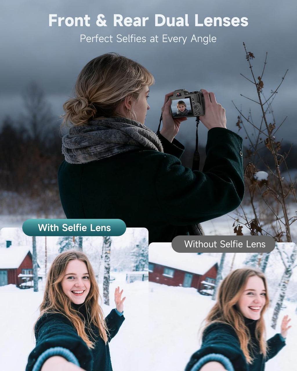 8K Digital Cameras for Photography, Autofocus 88MP WiFi Vlogging Camera for YouTube with Selfie Lens, Professional Video Camera with Flash, Touch Screen, Lens Hood, 64GB Card, 2 Batteries