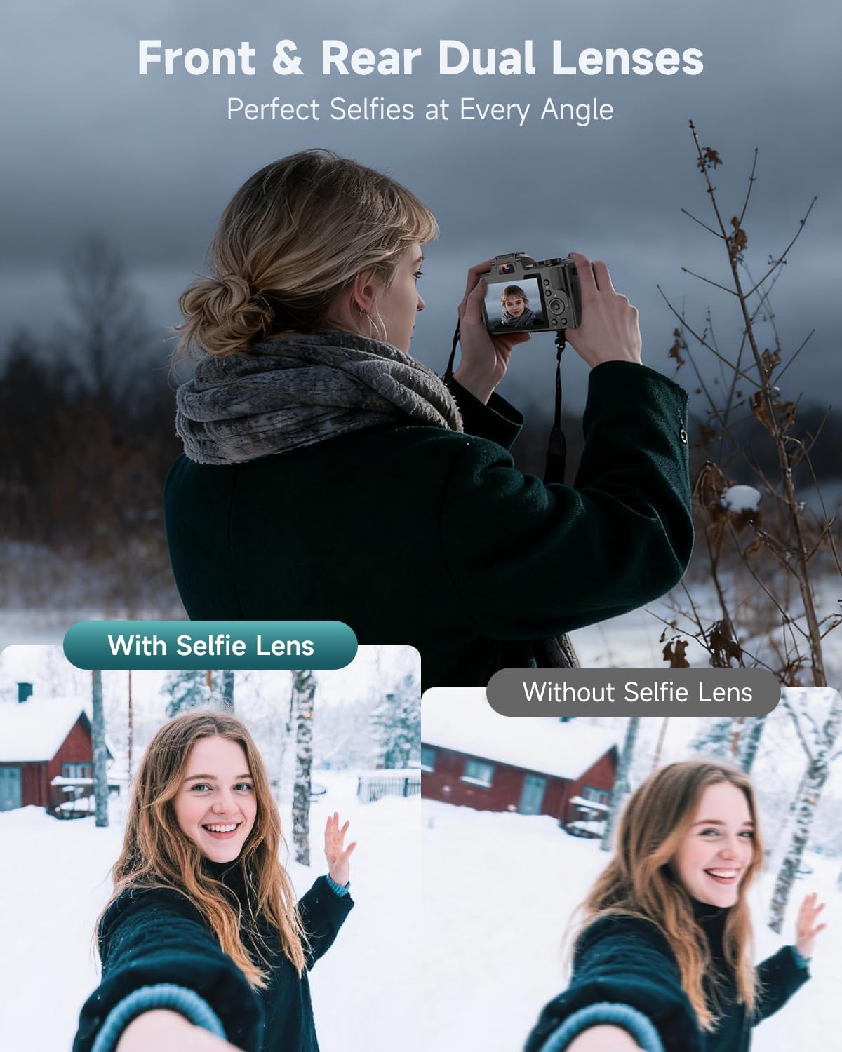 8K Digital Cameras for Photography, Autofocus 88MP WiFi Vlogging Camera for YouTube with Selfie Lens, Professional Video Camera with Flash, Touch Screen, Lens Hood, 64GB Card, 2 Batteries