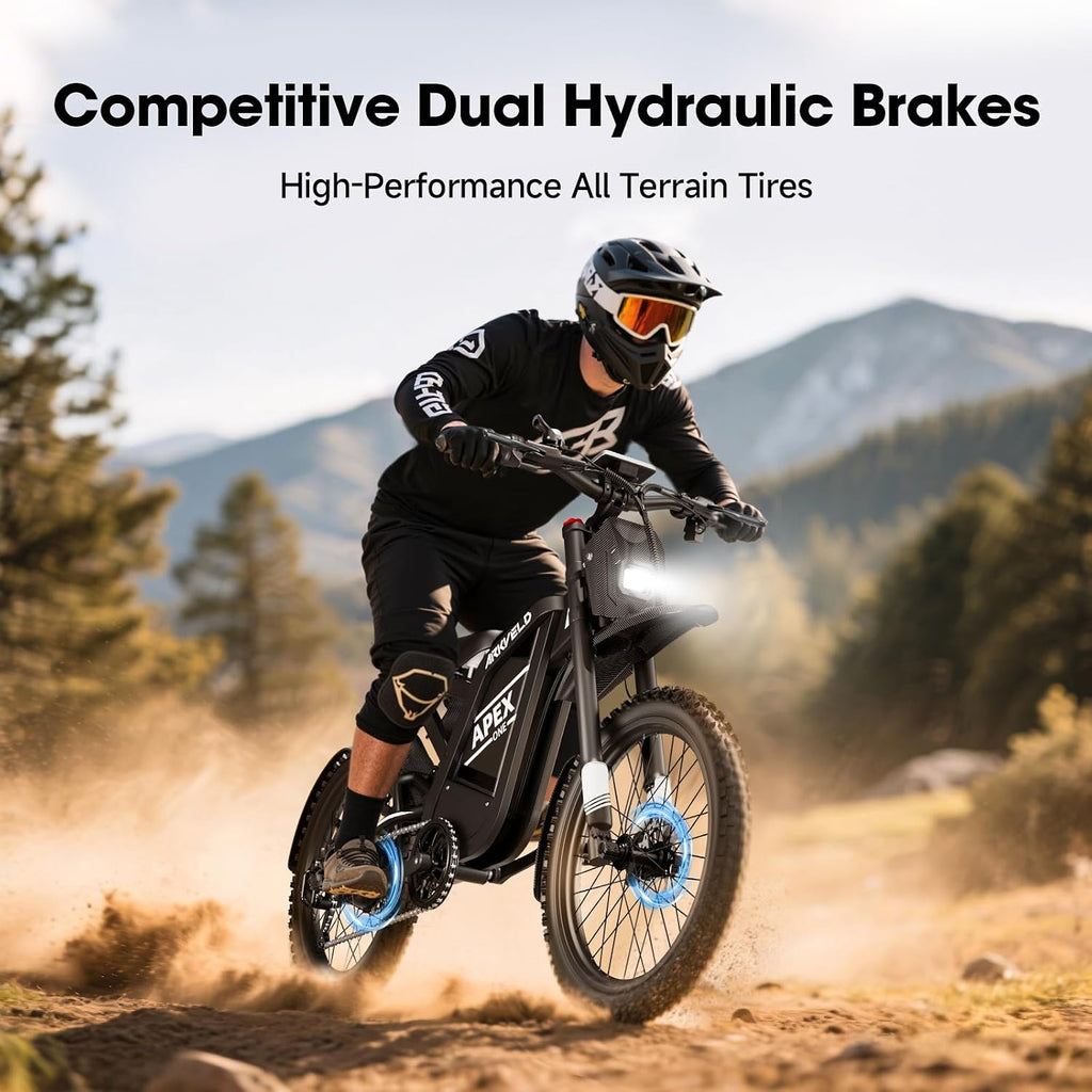 Electric-Dirt-Bike for Adults-Mountain-Motorcycle with 1536Wh Battery 32AH, Max 37 MPH and 80Miles Range E-Bike, Peak 3000W Brushless Motor, 25Inch Fat Tire and Front Fork Suspension, Orange