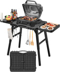 GRISUN Universal Folding Grill Cart | Portable Stand for Ninja Woodfire OG700/OG800/OG900, Blackstone, Ooni | 3-Height Adjustable