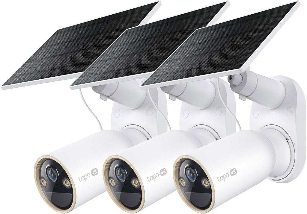 Tapo MagCam 4K Outdoor Wireless Security Camera – Battery Power with Solar, Magnetic Mount, Person/Vehicle Detection, Subscription-Free SD or Optional Cloud, Compatible with Alexa, C460 KIT (3-Pack)