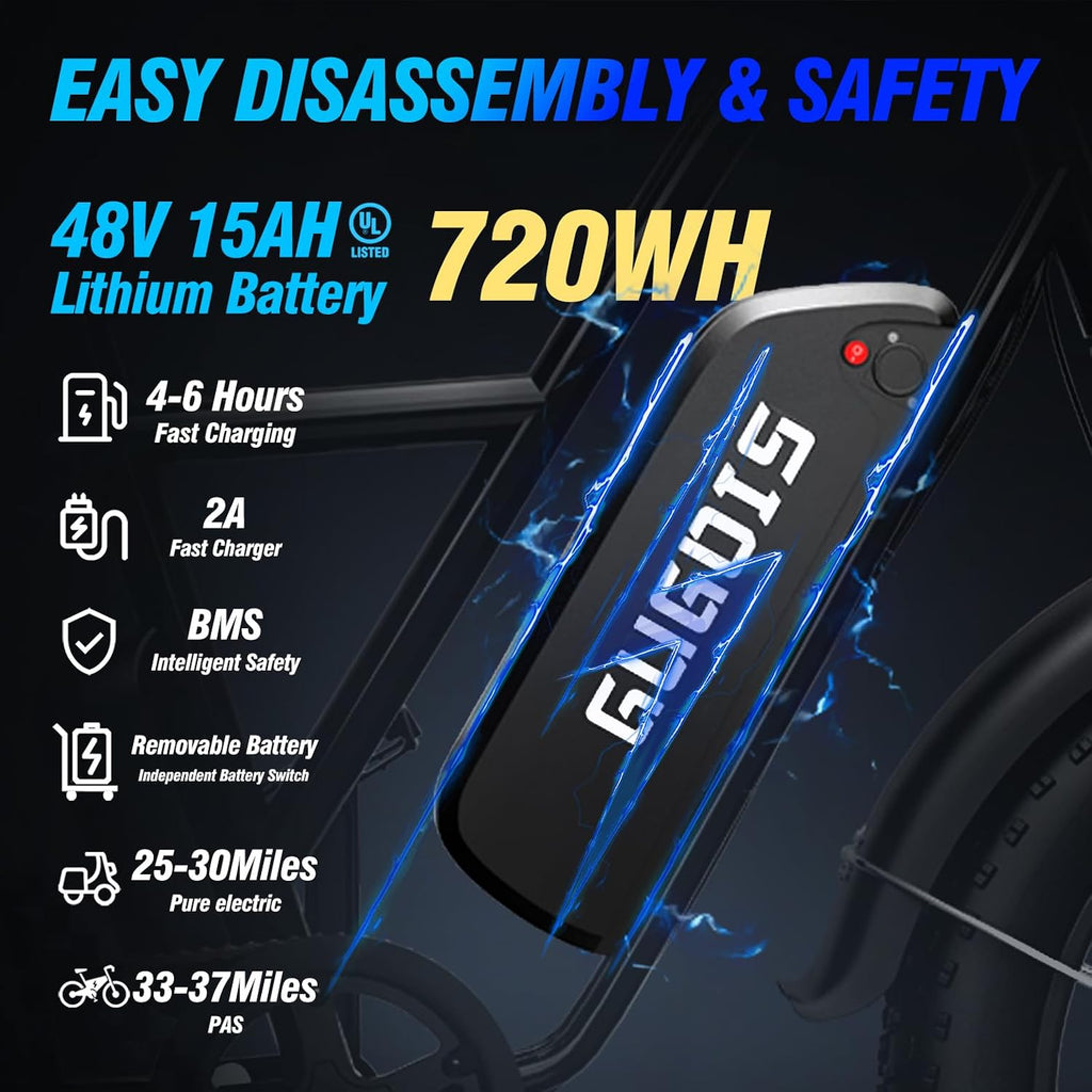 Electric Bike for Adults, 16'/20' Tire E-Bike with 750W/1000W Peak Motor, 48V Removable Battery, Up to 45/60 Miles Range & 28/30MPH, Folding Electric Bike for City and Outdoor Ride