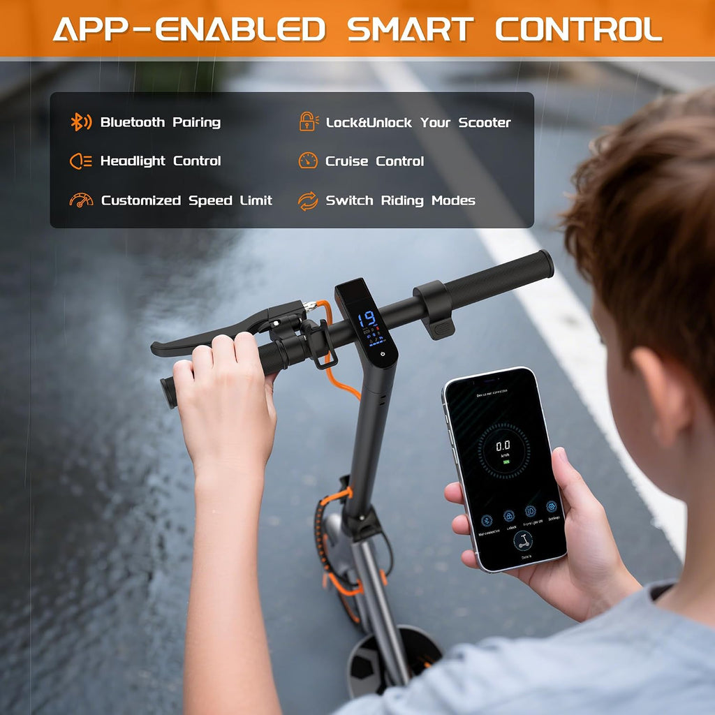 MAXSHOT Electric Scooter for Adults, 8.5/10/14' Tires, 19/22Mph, 350W/500W Motor, 21-28 Miles Range, Folding E-Scooter with Dual Suspension,APP Contro